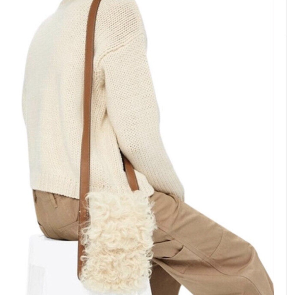 Tory Burch Rory Shearling Crossbody Or Shoulder Bag Purse- Excellent Condition